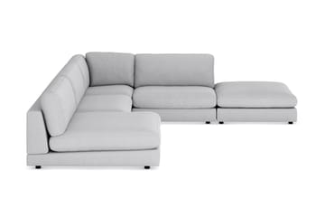 Arken 6-sits Vändbar L-formad Modulhörnsoffa med Divan + Fotpall i Tyg - Ljusgrå - Möbler - Soffa - Modulsoffa - Komplett modulsoffa