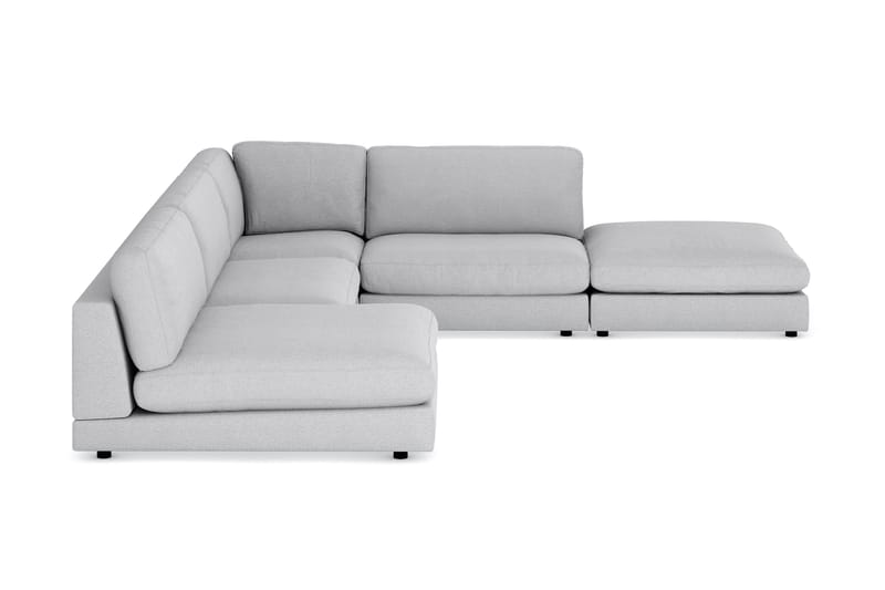 Arken 6-sits Vändbar L-formad Modulhörnsoffa med Divan + Fotpall i Tyg - Ljusgrå - Möbler - Soffa - Modulsoffa - Komplett modulsoffa