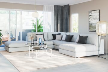 Arken 6-sits Vändbar L-formad Modulhörnsoffa med Divan + Fotpall i Tyg - Ljusgrå - Möbler - Soffa - Modulsoffa - Komplett modulsoffa