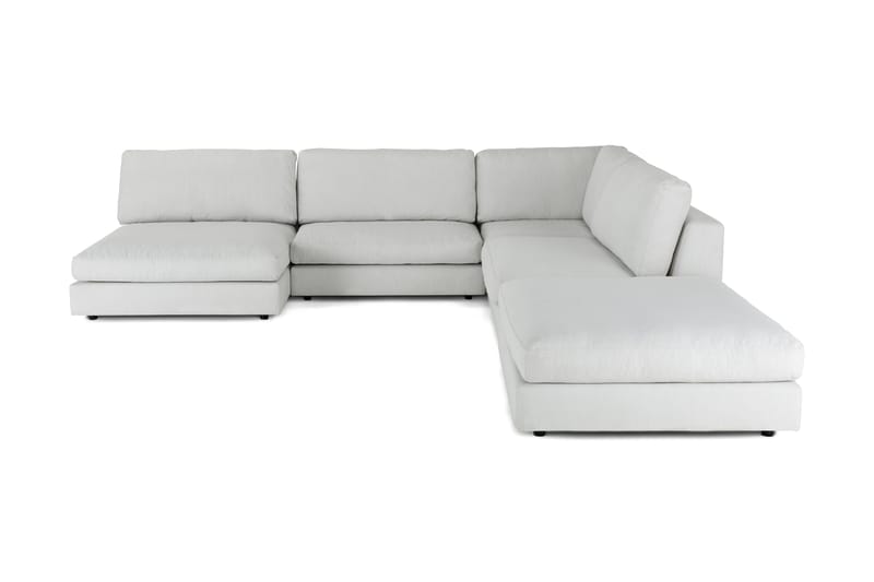 Arken 6-sits Vändbar L-formad Modulhörnsoffa med Divan + Fotpall i Tyg - Ljusgrå - Möbler - Soffa - Modulsoffa - Komplett modulsoffa