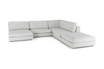 Arken 6-sits Vändbar L-formad Modulhörnsoffa med Divan + Fotpall i Tyg - Ljusgrå - Möbler - Soffa - Modulsoffa - Komplett modulsoffa