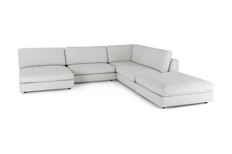 Arken 6-sits Vändbar L-formad Modulhörnsoffa med Divan + Fotpall i Tyg - Ljusgrå - Möbler - Soffa - Modulsoffa - Komplett modulsoffa