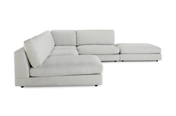 Arken 6-sits Vändbar L-formad Modulhörnsoffa med Divan + Fotpall i Tyg - Ljusgrå - Möbler - Soffa - Modulsoffa - Komplett modulsoffa
