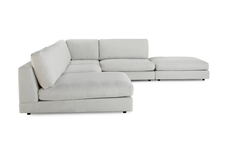 Arken 6-sits Vändbar L-formad Modulhörnsoffa med Divan + Fotpall i Tyg - Ljusgrå - Möbler - Soffa - Modulsoffa - Komplett modulsoffa
