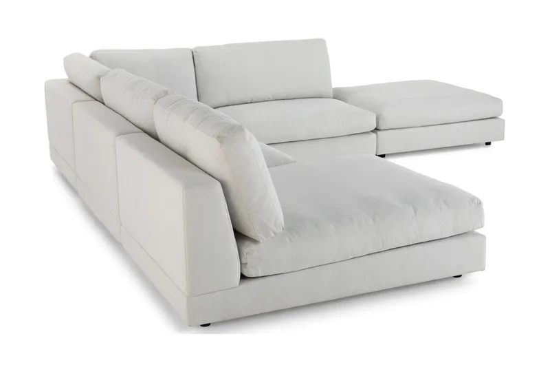 Arken 6-sits Vändbar L-formad Modulhörnsoffa med Divan + Fotpall i Tyg - Ljusgrå - Möbler - Soffa - Modulsoffa - Komplett modulsoffa