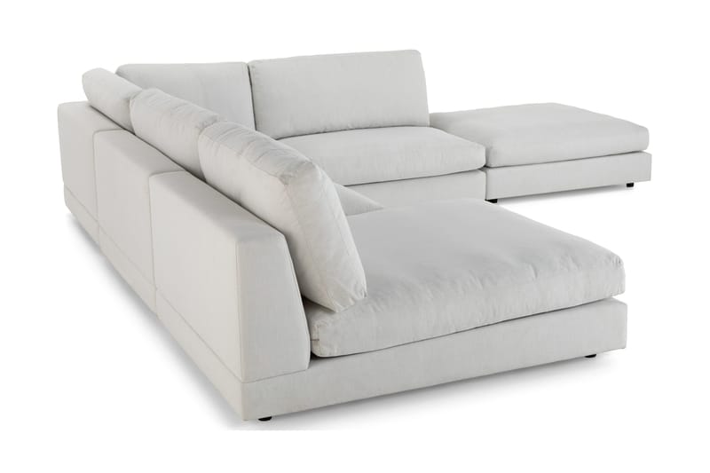 Arken 6-sits Vändbar L-formad Modulhörnsoffa med Divan + Fotpall i Tyg - Ljusgrå - Möbler - Soffa - Modulsoffa - Komplett modulsoffa