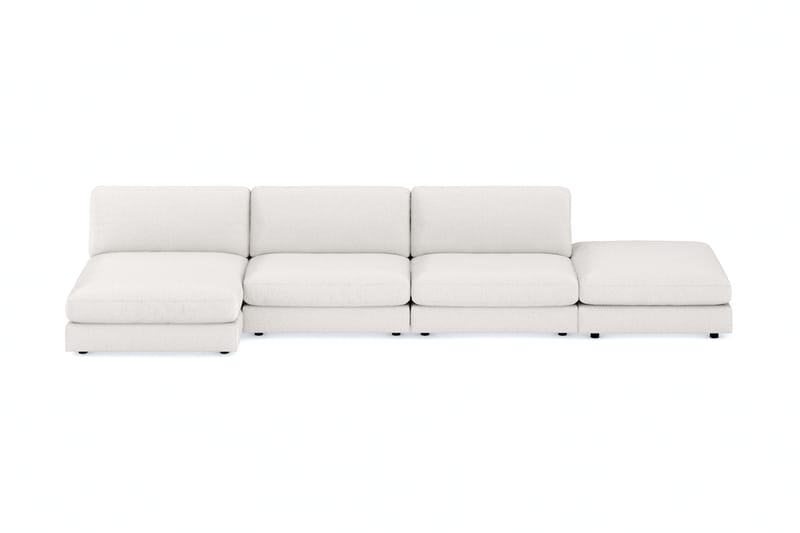 Arken 6-sits Vändbar U-formad Modulsoffa med Divan + Fotpall i Bouclé - Vit - Möbler - Soffa - Modulsoffa - Komplett modulsoffa