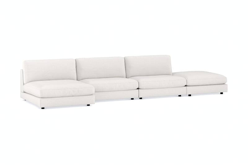 Arken 6-sits Vändbar U-formad Modulsoffa med Divan + Fotpall i Bouclé - Vit - Möbler - Soffa - Modulsoffa - Komplett modulsoffa