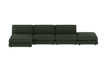 Arken 6-sits Vändbar U-formad Modulsoffa med Divan + Fotpall i Manchester - Mörkgrön - Möbler - Soffa - Modulsoffa - Komplett modulsoffa