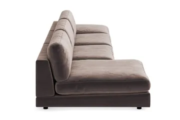 Arken 6-sits Vändbar U-formad Modulsoffa med Divan + Fotpall i Sammet - Brun - Möbler - Soffa - Modulsoffa - Komplett modulsoffa