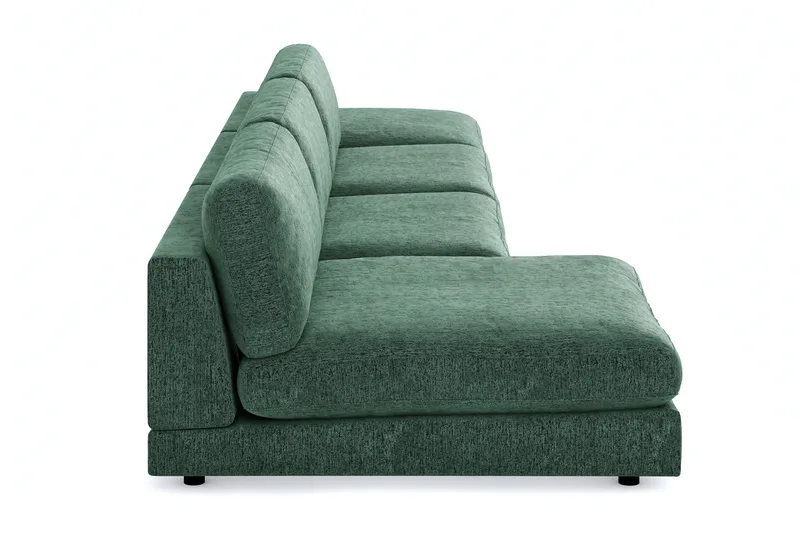 Arken 6-sits Vändbar U-formad Modulsoffa med Divan + Fotpall i Sammet - Mörkgrön - Möbler - Soffa - Modulsoffa - Komplett modulsoffa