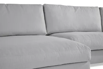 Arken 6-sits Vändbar U-formad Modulsoffa med Divan + Fotpall i Tyg - Grå - Möbler - Soffa - Modulsoffa - Komplett modulsoffa