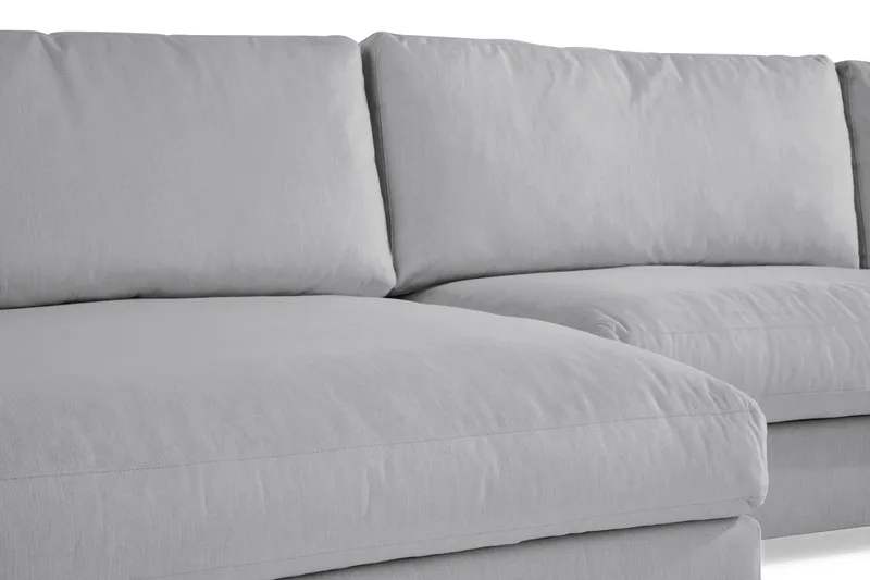 Arken 6-sits Vändbar U-formad Modulsoffa med Divan + Fotpall i Tyg - Grå - Möbler - Soffa - Modulsoffa - Komplett modulsoffa