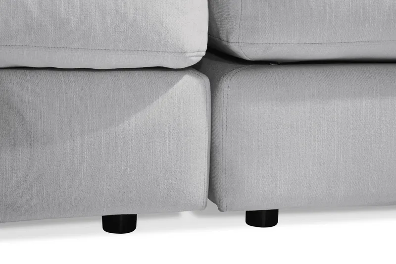 Arken 6-sits Vändbar U-formad Modulsoffa med Divan + Fotpall i Tyg - Grå - Möbler - Soffa - Modulsoffa - Komplett modulsoffa