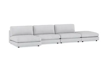 Arken 6-sits Vändbar U-formad Modulsoffa med Divan + Fotpall i Tyg - Ljusgrå - Möbler - Soffa - Modulsoffa - Komplett modulsoffa