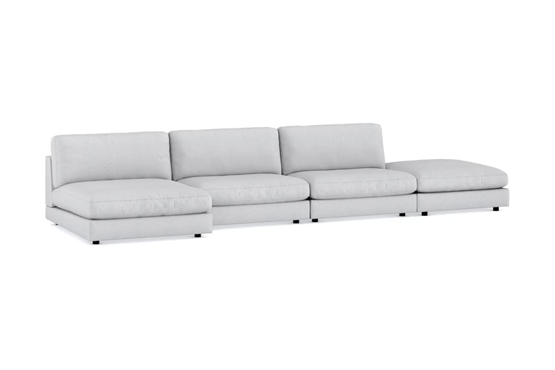 Arken 6-sits Vändbar U-formad Modulsoffa med Divan + Fotpall i Tyg - Ljusgrå - Möbler - Soffa - Modulsoffa - Komplett modulsoffa