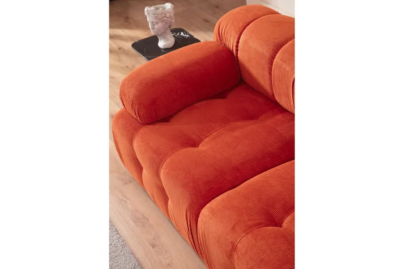 Belgin Bubblig divansoffa 2-sits med utfällbara armstöd och ryggstöd - Röd Manchester - Möbler - Soffa - Modulsoffa - Komplett modulsoffa