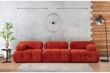 Belgin Bubblig Divansoffa 3-sits med utfällbara armstöd och ryggstöd - Röd - Möbler - Soffa - Modulsoffa - Komplett modulsoffa