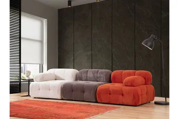 Belgin Bubblig Soffa 3-sits med utfällbara armstöd och ryggstöd - Röd/Vit - Möbler - Soffa - Modulsoffa - Komplett modulsoffa