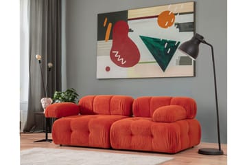 Bubblig divansoffa Belgin 2-sits med utfällbara armstöd och ryggstöd - Röd Manchester - Möbler - Soffa - Modulsoffa - Komplett modulsoffa