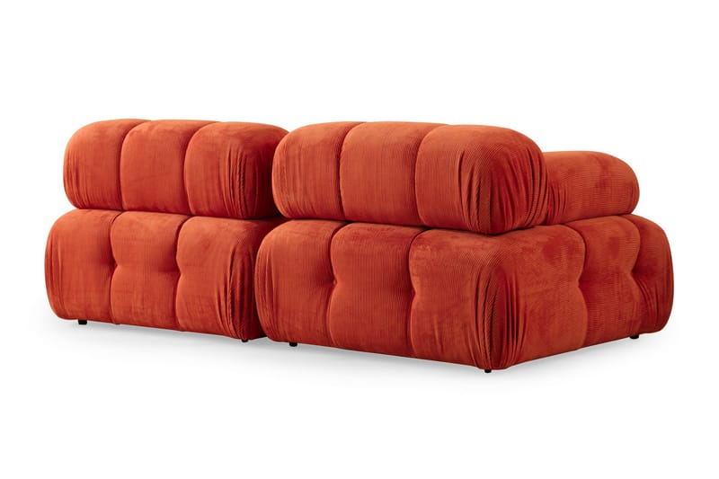 Bubblig divansoffa Belgin 2-sits med utfällbara armstöd och ryggstöd - Röd Manchester - Möbler - Soffa - Modulsoffa - Komplett modulsoffa