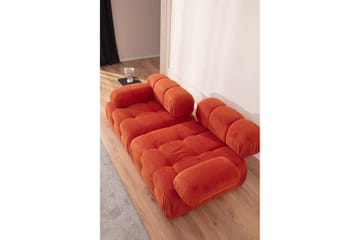 Bubblig divansoffa Belgin 2-sits med utfällbara armstöd och ryggstöd - Röd Manchester - Möbler - Soffa - Modulsoffa - Komplett modulsoffa