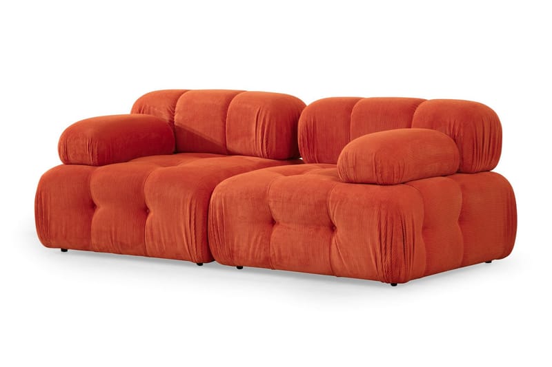 Bubblig divansoffa Belgin 2-sits med utfällbara armstöd och ryggstöd - Röd Manchester - Möbler - Soffa - Modulsoffa - Komplett modulsoffa