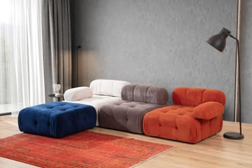 Bubblig Modulsoffa Belgin 3-sits med utfällbara armstöd och ryggstöd - Röd/Vit - Möbler - Soffa - Modulsoffa - Komplett modulsoffa