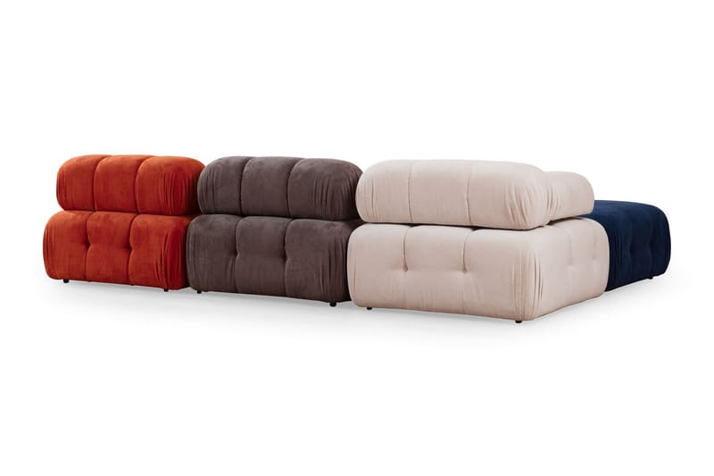 Bubblig Modulsoffa Belgin 3-sits med utfällbara armstöd och ryggstöd - Röd/Vit - Möbler - Soffa - Modulsoffa - Komplett modulsoffa
