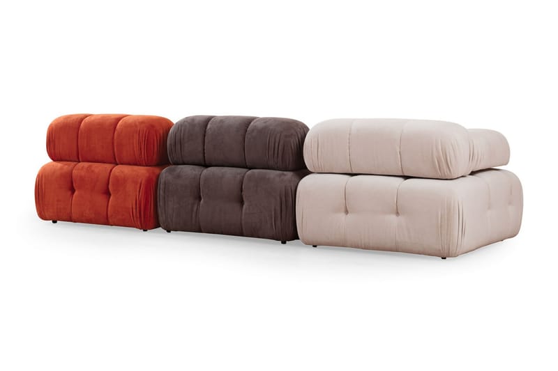 Bubblig Soffa Belgin 3-sits med utfällbara armstöd och ryggstöd - Röd/Vit - Möbler - Soffa - Modulsoffa - Komplett modulsoffa
