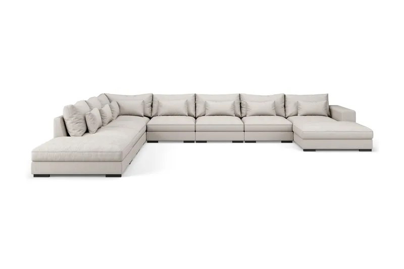 Dubai Stor U-modulsoffa Byggbar med Divan Höger Extra Djup - Ljus / Beige - Möbler - Soffa - Modulsoffa - Komplett modulsoffa