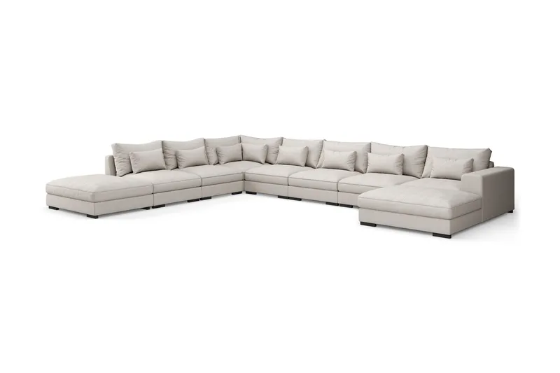 Dubai Stor U-modulsoffa Byggbar med Divan Höger Extra Djup - Ljus / Beige - Möbler - Soffa - Modulsoffa - Komplett modulsoffa