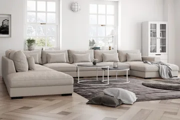 Dubai Stor U-modulsoffa Byggbar med Divan Höger Extra Djup - Ljus / Beige - Möbler - Soffa - Modulsoffa - Komplett modulsoffa