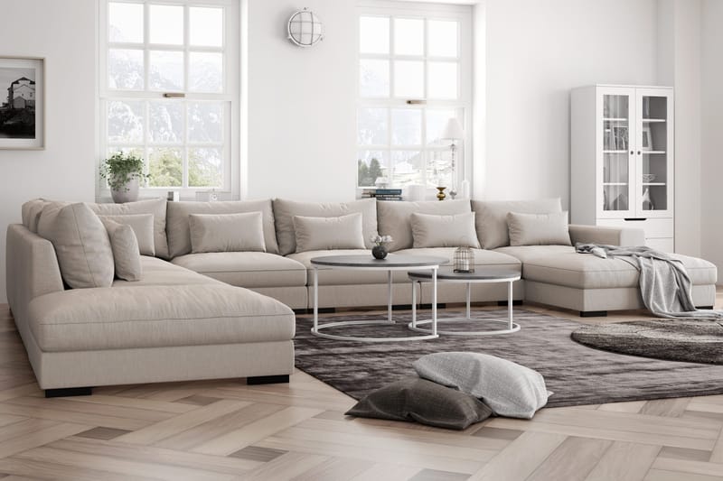 Dubai Stor U-modulsoffa Byggbar med Divan Höger Extra Djup - Ljus / Beige - Möbler - Soffa - Modulsoffa - Komplett modulsoffa