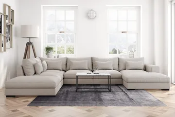 Dubai Stor U-modulsoffa med Divan Höger 432 cm Extra Djup - Beige - Möbler - Soffa - Modulsoffa - Komplett modulsoffa