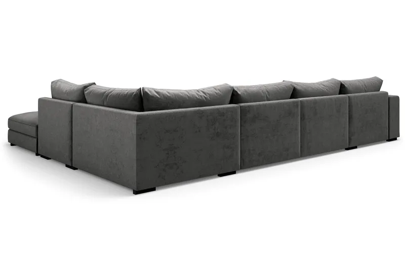 Dubai Stor U Soffa modul med Divan Vänster Sammet Extra djup - Mörkgrå - Möbler - Soffa - Modulsoffa - Komplett modulsoffa