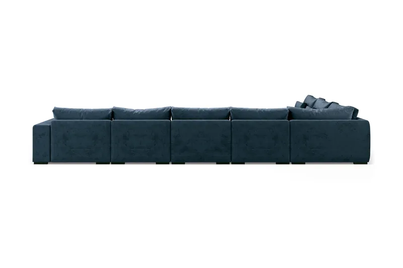 Dubai U-modulsoffa Large med Divan Höger Sammet Extra Djup - Blå - Möbler - Soffa - Modulsoffa - Komplett modulsoffa