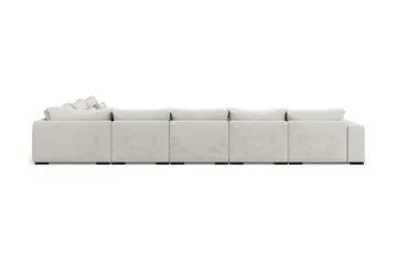 Dubai U-modulsoffa Large med Divan Vänster Sammet Extra Djup - Vit - Möbler - Soffa - Sammetssoffa