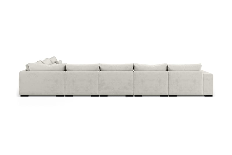 Dubai U-modulsoffa Large med Divan Vänster Sammet Extra Djup - Vit - Möbler - Soffa - Sammetssoffa