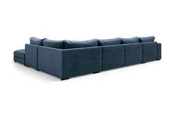 Dubai U-modulsoffa med Divan Vänster Sammet Extra Djup - Blå - Möbler - Soffa - Modulsoffa - Komplett modulsoffa