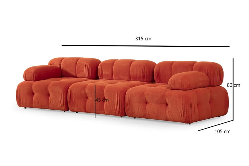 Modulsoffa Belgin 3-sits - Röd - Möbler - Soffa - Modulsoffa - Komplett modulsoffa