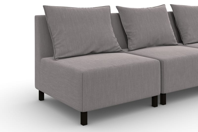 Modulsoffa Darlene 3,5-sits med Fotpall - Linnegrå - Komplett modulsoffa