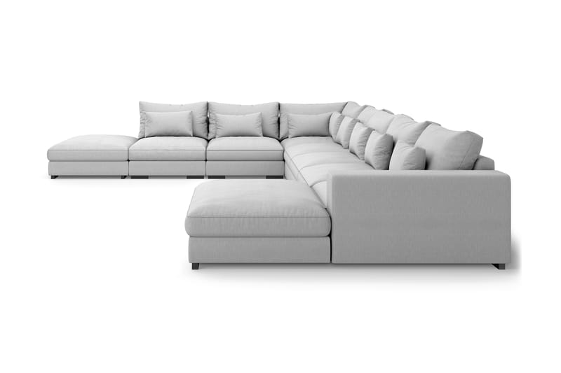 U-modulsoffa Dubai Large med Divan Höger - Ljusgrå - Möbler - Soffa - Modulsoffa - Komplett modulsoffa