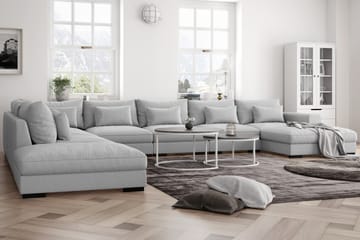 U-modulsoffa Dubai Large med Divan Höger - Ljusgrå - Möbler - Soffa - Modulsoffa - Komplett modulsoffa