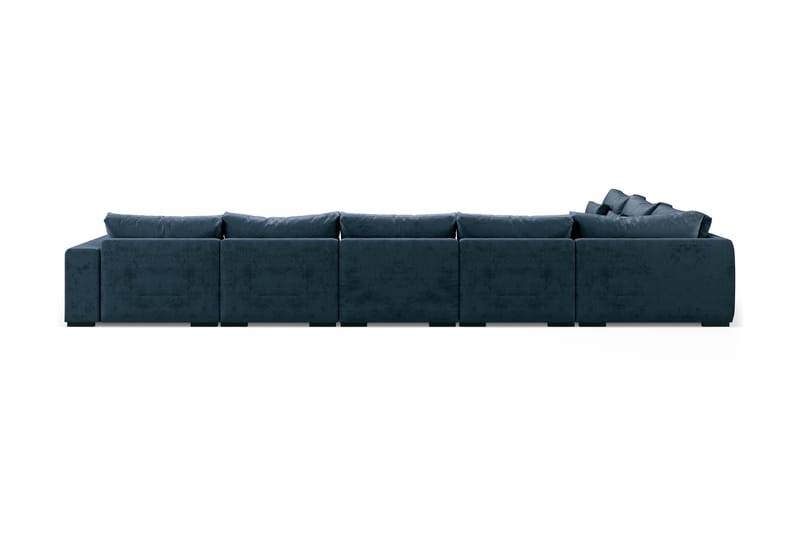 U-modulsoffa Dubai Large med Divan Höger Sammet - Blå - Möbler - Soffa - Modulsoffa - Komplett modulsoffa
