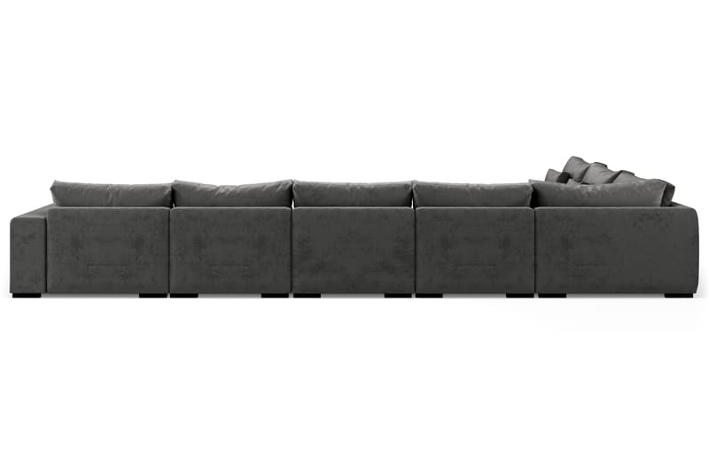 U-modulsoffa Dubai Large med Divan Höger Sammet - Mörkgrå - Möbler - Soffa - Modulsoffa - Komplett modulsoffa