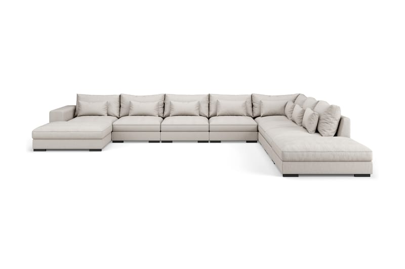U-modulsoffa Dubai Large med Divan Vänster - Beige - Möbler - Soffa - Modulsoffa - Komplett modulsoffa