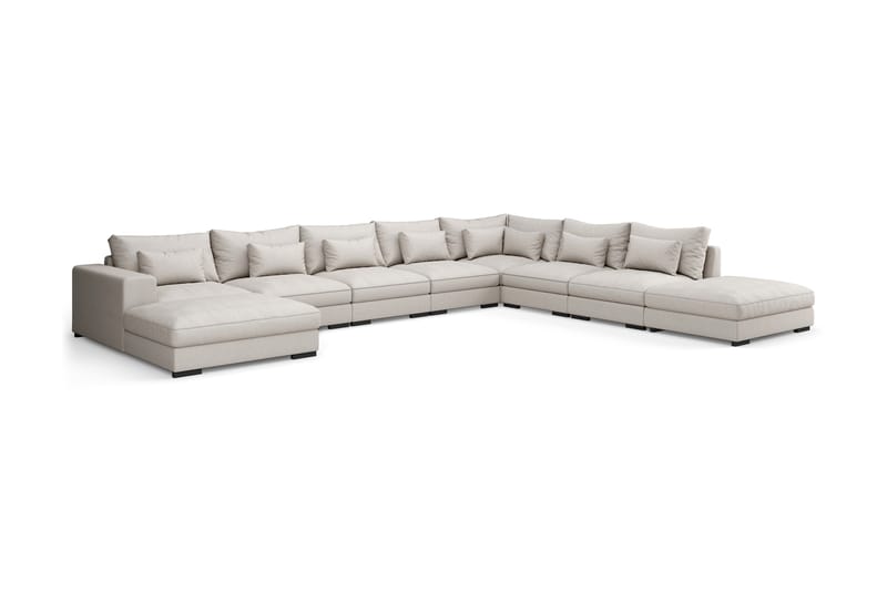 U-modulsoffa Dubai Large med Divan Vänster - Beige - Möbler - Soffa - Modulsoffa - Komplett modulsoffa