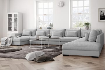 U-modulsoffa Dubai Large med Divan Vänster - Ljusgrå - Möbler - Soffa - Modulsoffa - Komplett modulsoffa