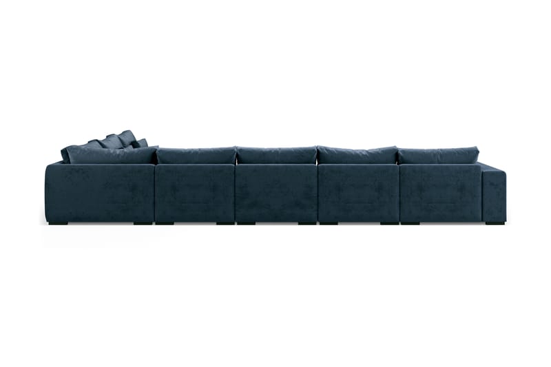 U-modulsoffa Dubai Large med Divan Vänster Sammet - Blå - Möbler - Soffa - Modulsoffa - Komplett modulsoffa